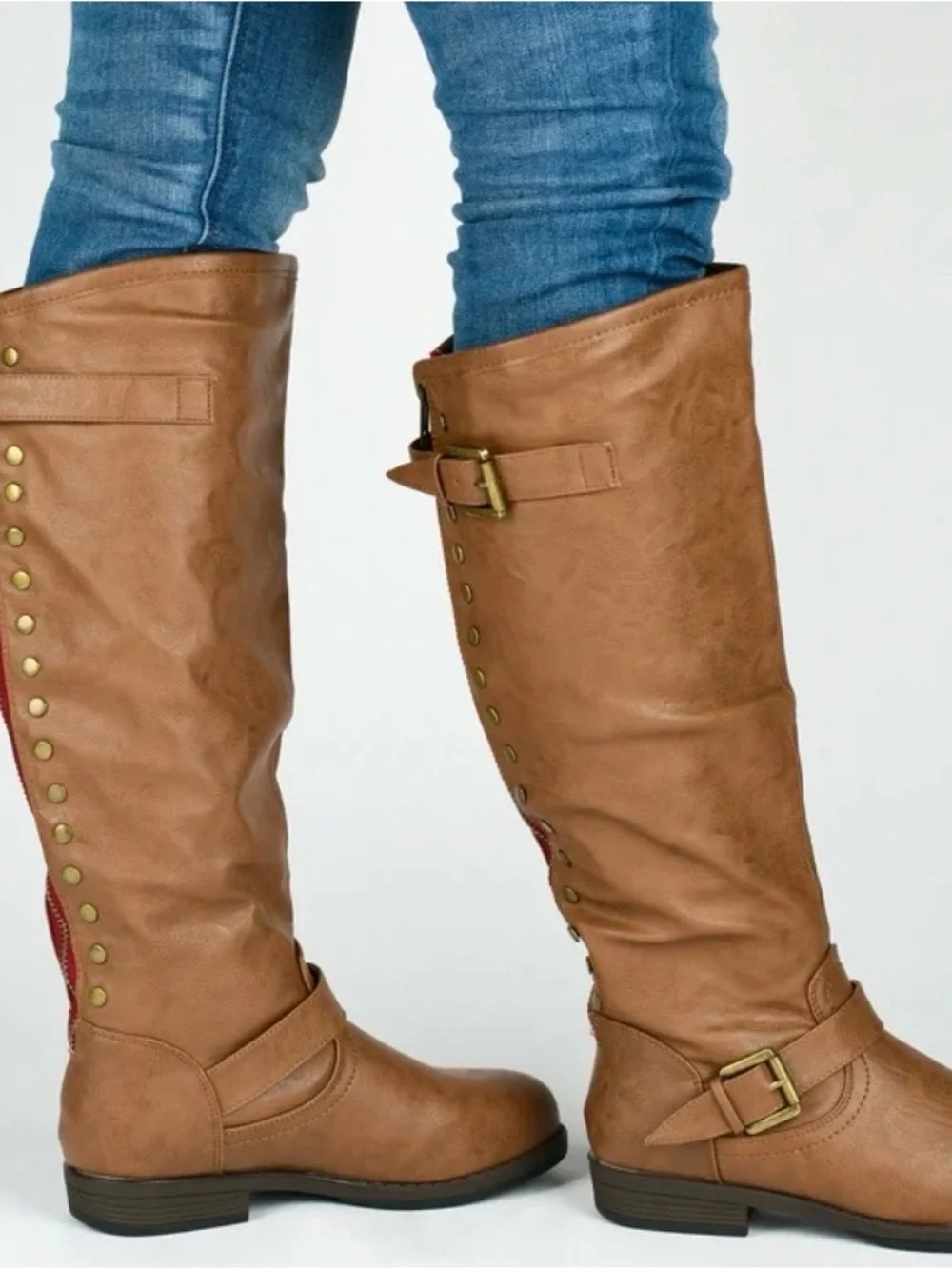 Journee Collection Over-The-Knee Boots Chestnut